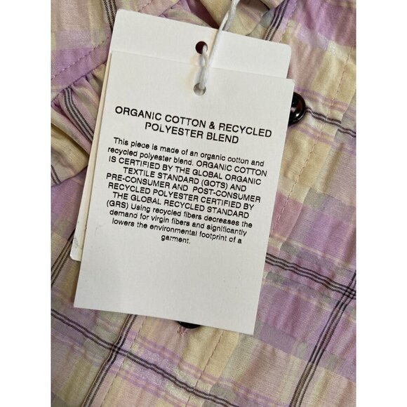 Ganni NWT Seersucker Sleeveless Collared Button Down Blouse Orchid Bloom Size XS - Picture 7 of 8